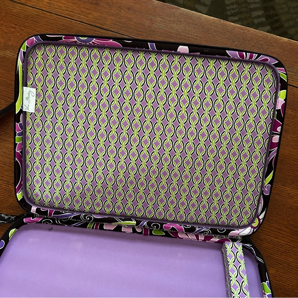 Vera Bradley Purple Punch Computer Laptop Hard Case Brown Pink Floral Strap - Picture 6 of 8
